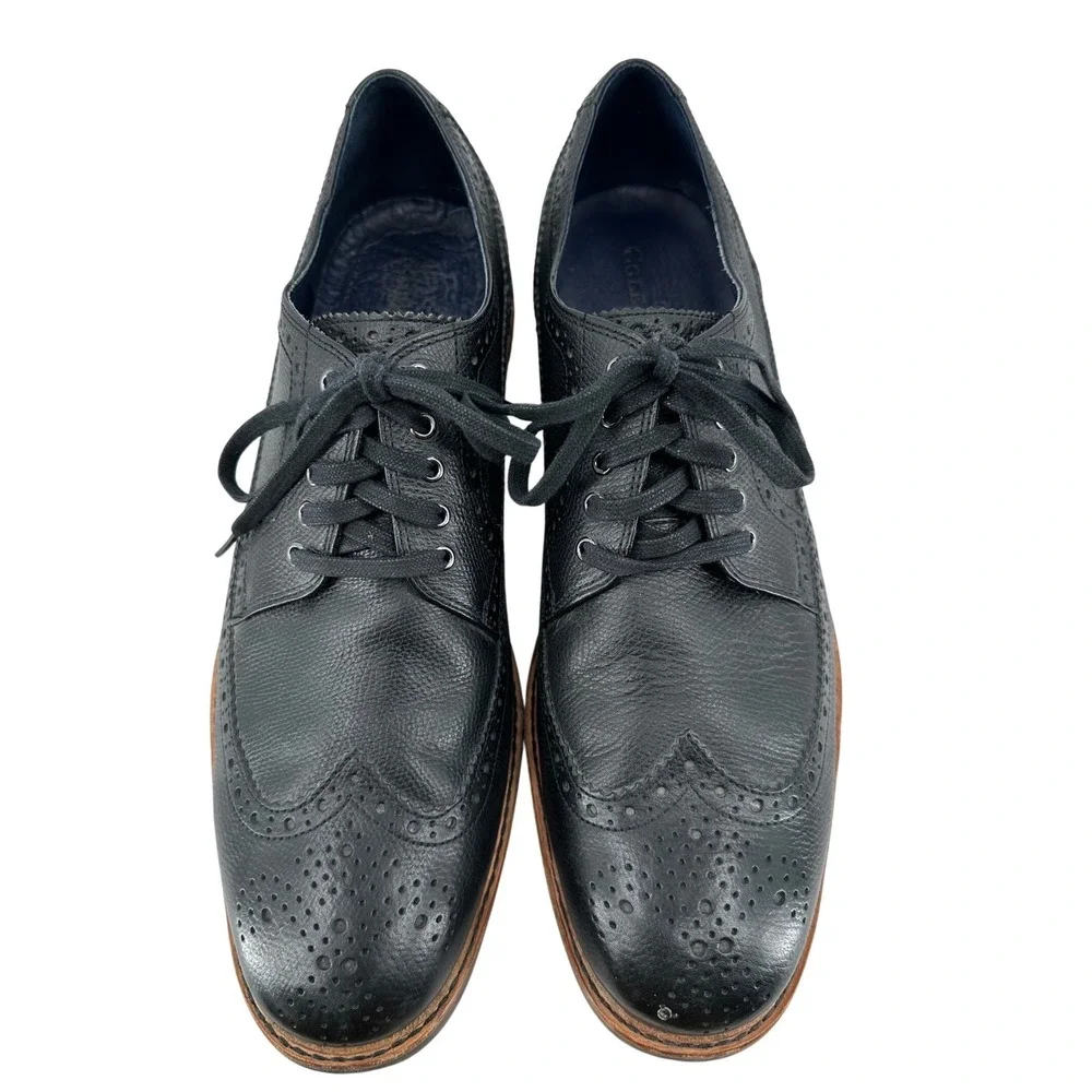 Cole Haan Williams Wingtip Oxford Black Pebbled Leather Shoes C11692 Men's‎ 11